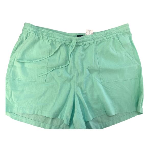 J.Crew Factory Linen Blend Drawstring Shorts | Plus XXL, Mint Green NWT - Picture 4 of 6